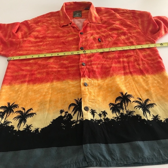 Pineapple Connection Sz L Hawaiian Shirt Palm Trees Sunset Camp Short Sleeve Mul - Picture 5 of 10